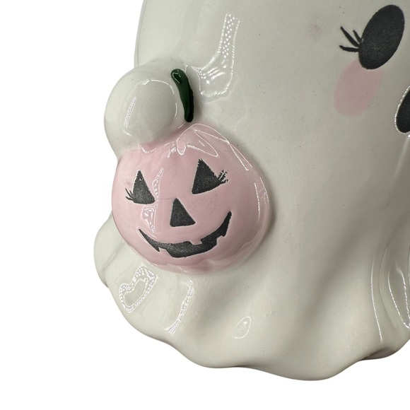 Halloween Eyelash Blush Ghost Mug Pink Pumpkin 18oz Global Design Connections - Picture 5 of 14